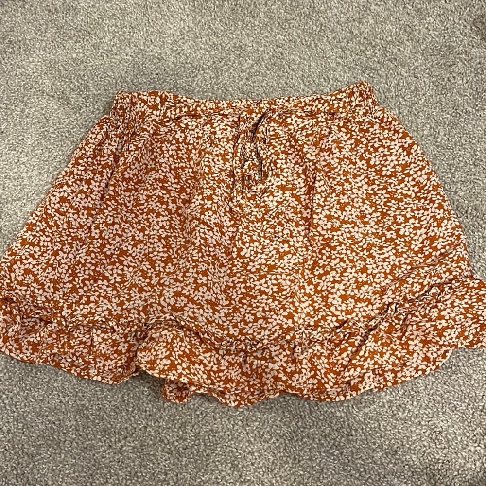 Orange Skirt with Shorts Underneath